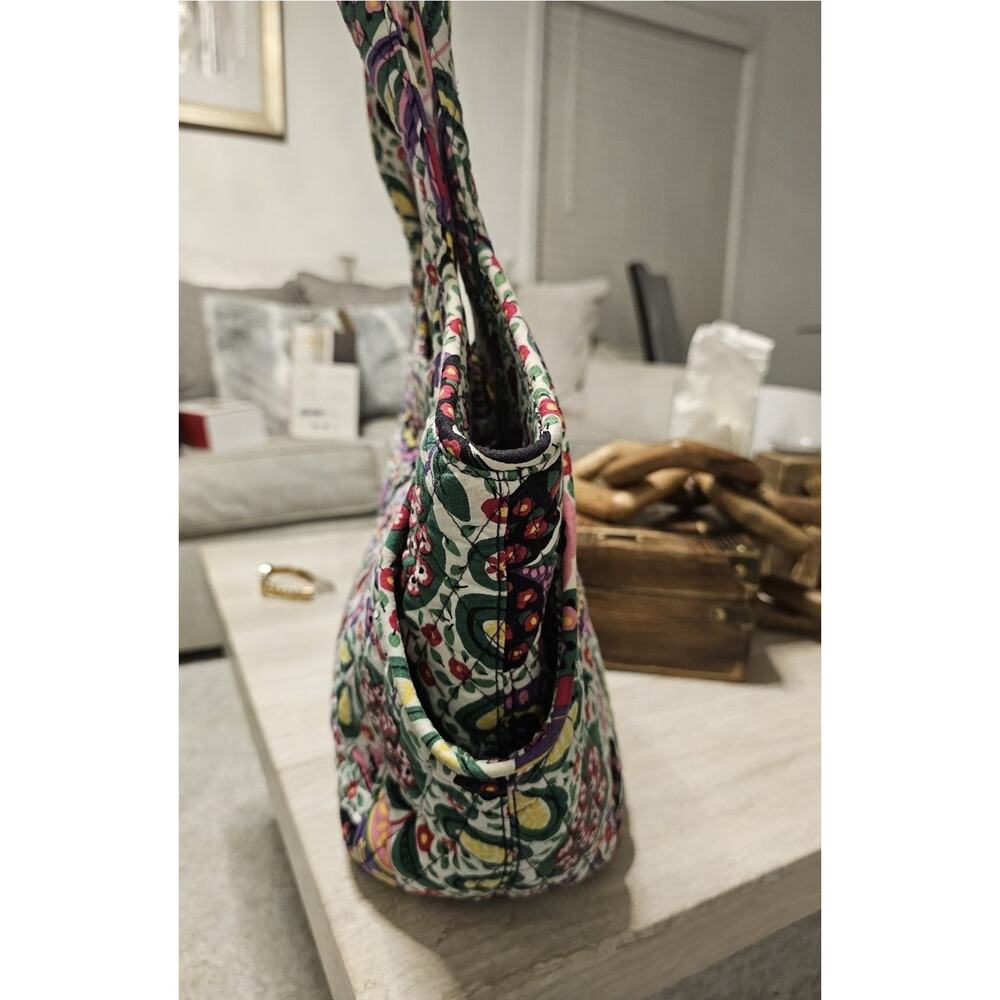 Vera Bradley Lola Quilted Cotton Tote Handbag Shoulder Purse Floral Side Pockets - Picture 3 of 10
